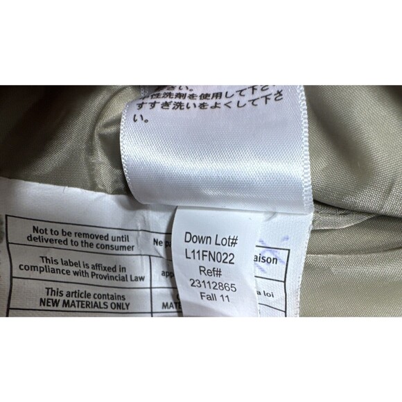 Eddie Bauer EB550 Jacket‎ Womens L Goose Down Gold Quilted Puffer Coat Full Zip - Picture 10 of 16